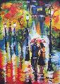 Leonid Afremov - Romantikus cm festmnye utn. 33x23,5 cm kartonon, akrillal