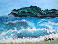 Partrafut hullmok, 30x40cm akvarellpapron, akrillal, 17.000 Ftszivacstechnikva